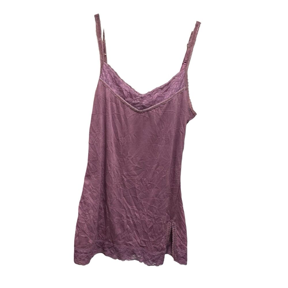 Charlotte Russe Vintage Y2K Purple Lace Trim Fairycore Tank Top L Coquette Boho